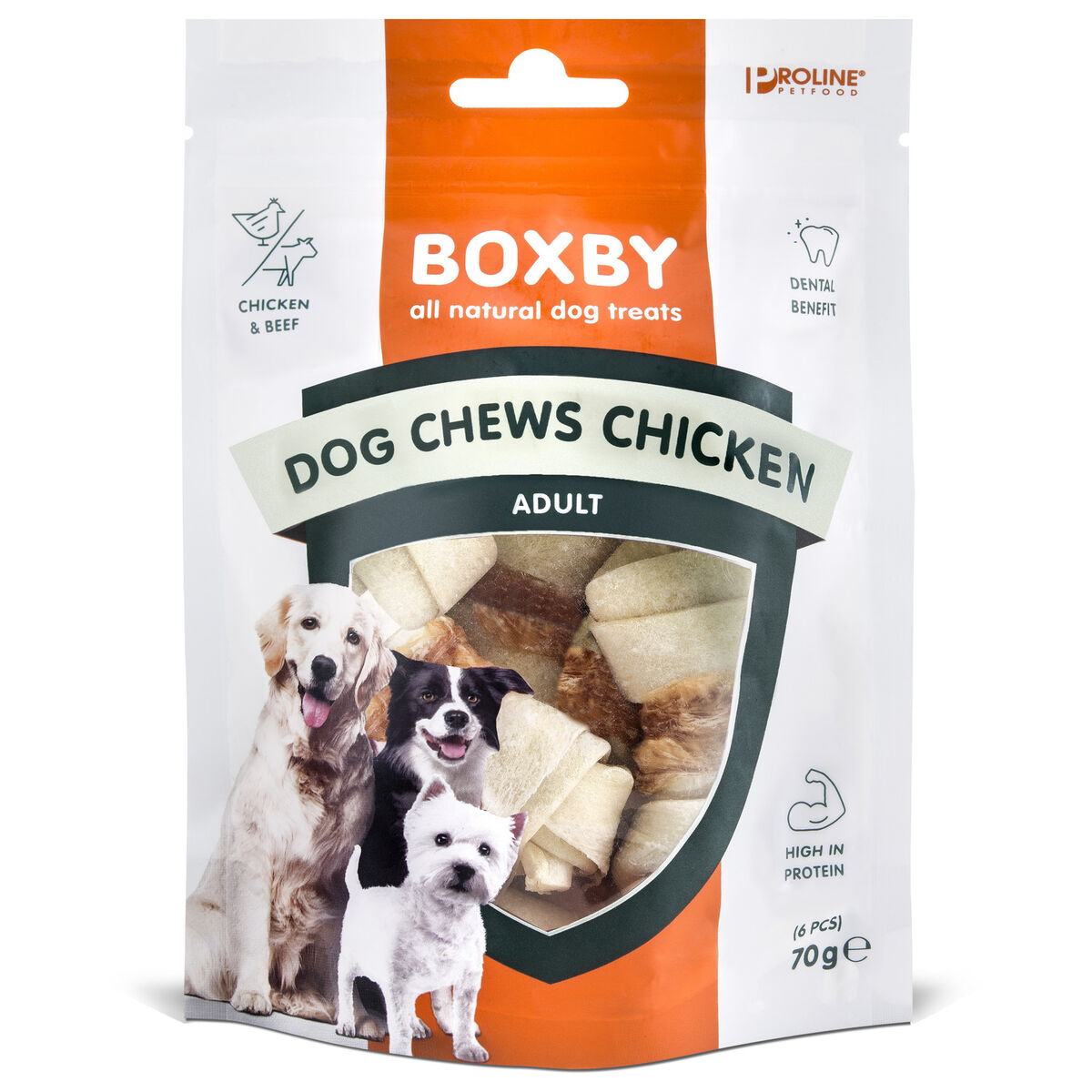 Boxby Ossicini con Pollo 70 g – Snack da Masticare per Cani