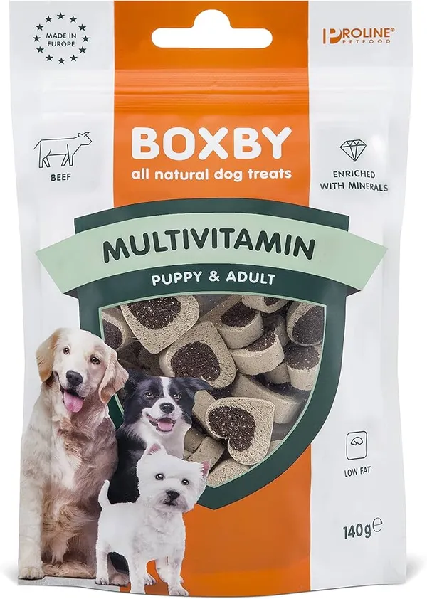 Boxby Multivitamin 140 g – Snack Multivitaminico con Manzo per Cani