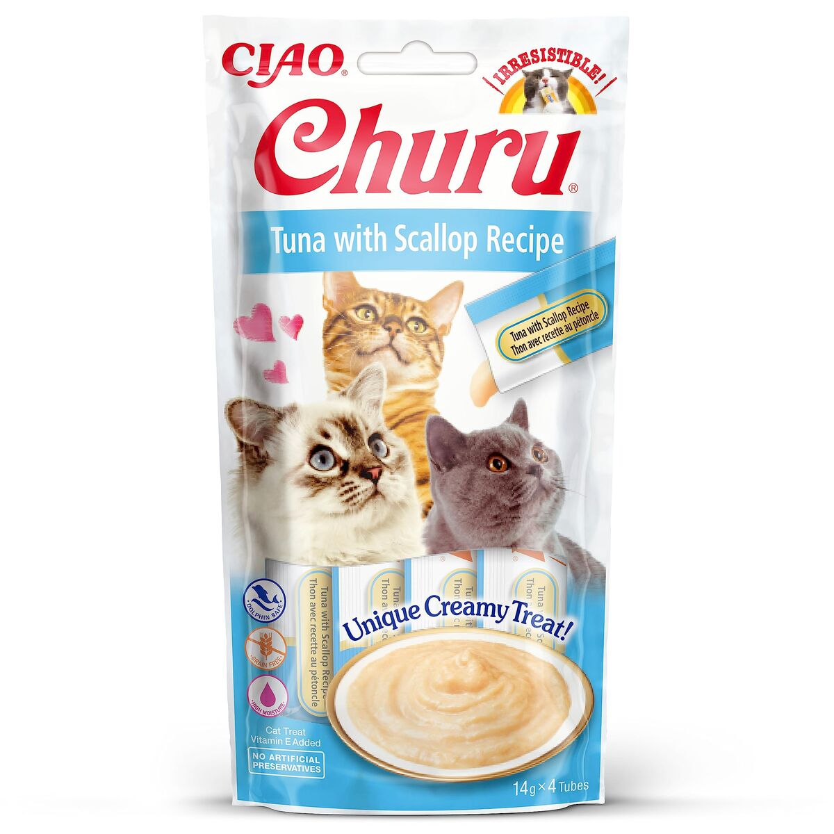 Churu Snack Cremoso con Tonno e Capesante 4x14g