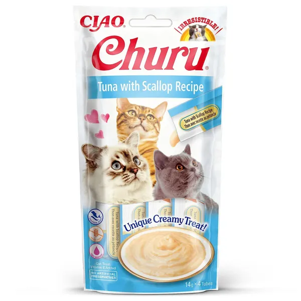 Churu Snack Cremoso con Tonno e Capesante 4x14g