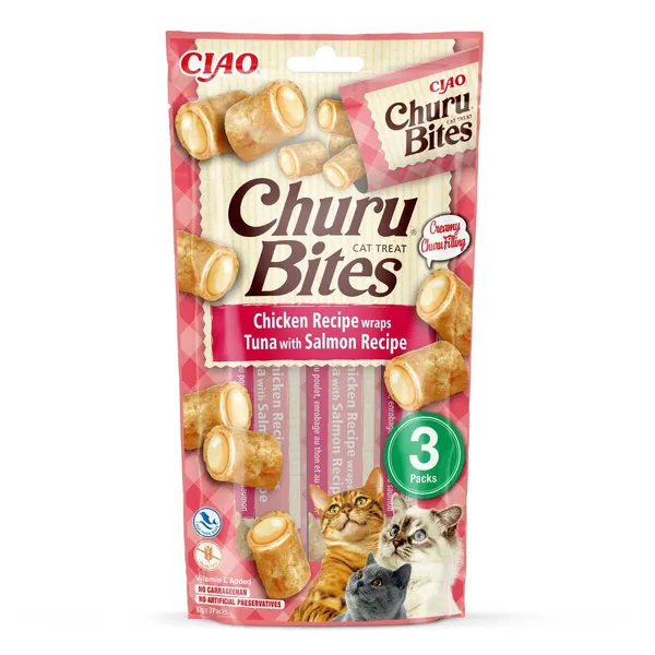 Churu Bites Involtini di Pollo Ripieni di Tonno e Salmone 3x10g