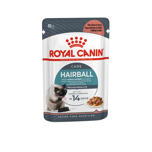 Royal Canin Hairball Care in Salsa – Alimento Umido Completo per Gatti Adulti contro i Boli di Pelo 85g