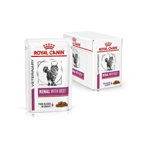 Royal Canin Renal Manzo 12x85g – Alimento Dietetico Completo per Gatti con Insufficienza Renale