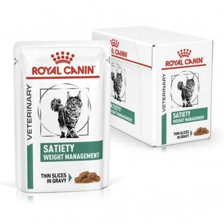 Royal Canin Blister Satiety Weight Management 12x85 g – Alimento Umido Dietetico Completo per Controllo e Perdita di Peso