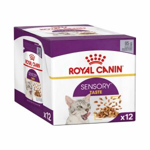 Royal Canin Sensory Taste in Gelatina – Alimento Umido Completo per Gatti Adulti che Stimola il Senso del Gusto 12x85g