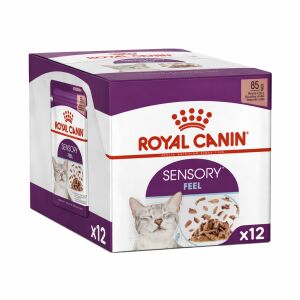 Royal Canin Sensory Feel in Salsa – Alimento Umido Completo per Gatti Adulti che Stimola il Senso del Tatto 12x85g