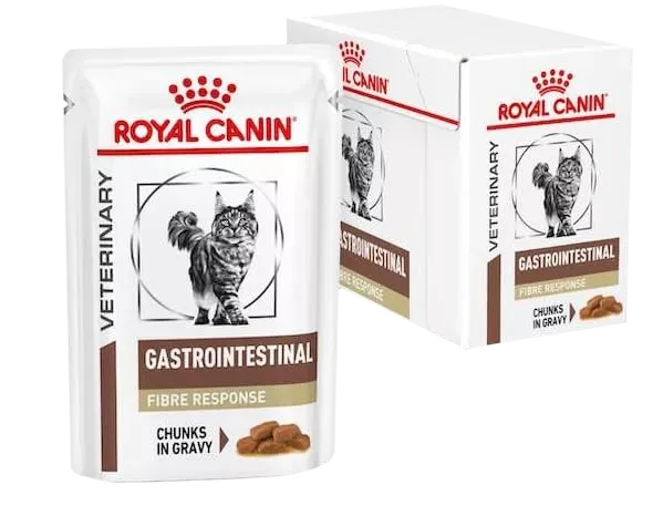 Royal Canin Gastrointestinal Fibre Response in Salsa 12x85g – Alimento Dietetico Completo per Gatti con Stitichezza e Disturbi del Transito Intestinale