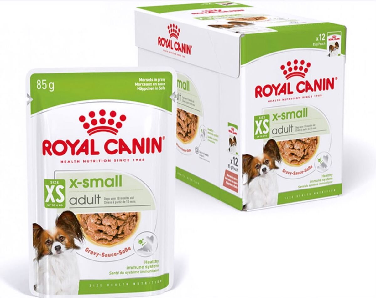 Royal Canin X-Small Adult Bocconcini in Salsa  – Alimento Umido Completo per Cani Adulti di Taglia Molto Piccola 12x85g