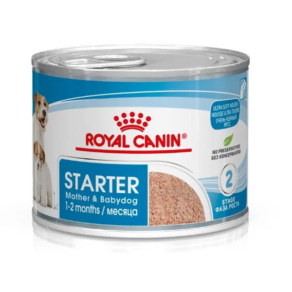 Royal Canin Starter Mother & Babydog Mousse 195g – Alimento Umido Completo per Cagne in Gestazione, Allattamento e Cuccioli fino a 2 Mesi