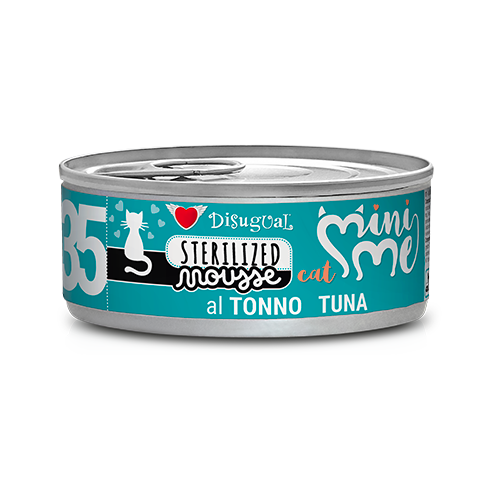 Disugual Mini-Me Mousse 85g - Alimento umido completo in morbida mousse per gatti adulti Tonno-Sterilised