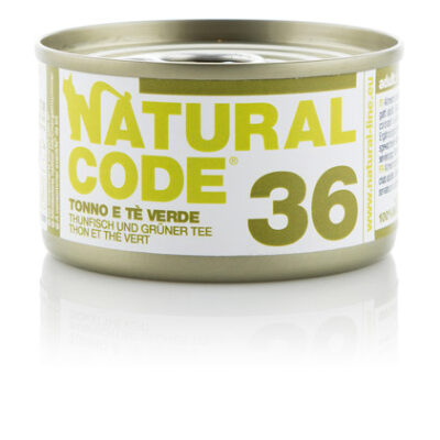 Natural Code 36 85gr. - Cibo Umido per Gatti al Tonno e Tè Verde