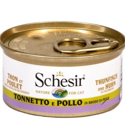 Schesir Tonno con Pollo in Brodo per Gatti 70gr