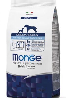 Monge Medium Starter 1,5kg - Cibo Secco per Cuccioli e Madri