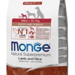 Monge Natural Superpremium Mini Puppy & Junior Monoprotein Agnello con Riso - 2,5kg