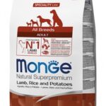 Monge Natural Superpremium All Breeds Adult Monoprotein Agnello con Riso e Patate - 2,5kg