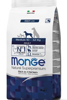 Monge Medium Adult 3kg - Crocchette per Cani di Taglia Media