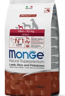 Monge Mini Adult Agnello, Riso & Patate 7,5kg - Alimento Completo per Cani di Piccola Taglia