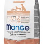 Monge Natural Superpremium All Breeds Puppy & Junior Monoprotein Salmone con Riso - 12kg