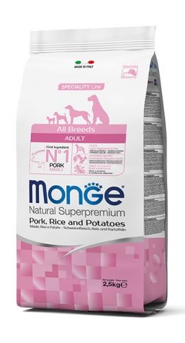 Monge Natural Superpremium All Breeds Adult Monoprotein Maiale con Riso e Patate