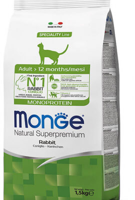 Monge Adult Coniglio 1,5kg - Alimento Secco per Gatti