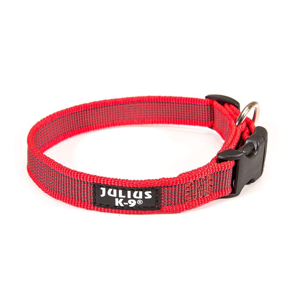 Julius K-9 Collare Rosso per Cani - 39-65cm