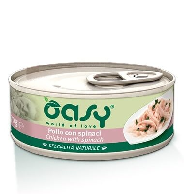 Oasy Pollo con Spinaci - Alimento Complementare per Gatti