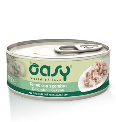 Oasy Tonno e Sgombro per Gatti Adulti - Lattina 70g