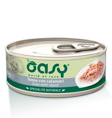 Oasy Tonno con Calamari per Gatti - Lattina 150g