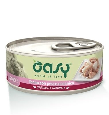 Oasy Tonno con Pesce Oceanico - Alimento Umido per Cani