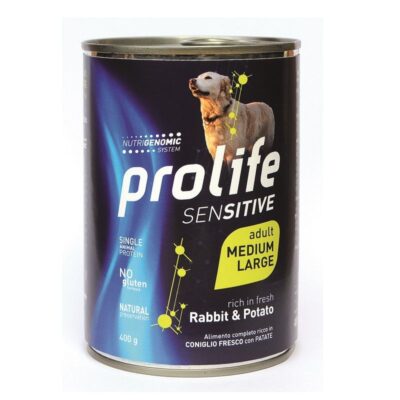 Prolife Dog Sensitive Coniglio e Patate 400g - Alimento Umido Monoproteico per Cani