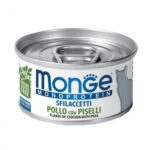 Monge Monoprotein Lattina 80g - Sfilaccetti Pollo con Piselli