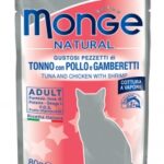 Monge Natural Bustine in Pezzetti 80g - Adult Tonno e Gamberi