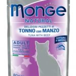 Monge Natural Bustine in Pezzetti 80g - Adult Tonno con Manzo