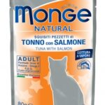 Monge Natural Bustine in Pezzetti 80g - Adult Tonno con Salmone