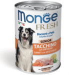 Monge Fresh Bocconi in Paté 400g - Tacchino con Ortaggi – Senior