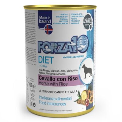 FORZA10 Diet Cavallo e Riso 400gr - Alimento per cani con intolleranze