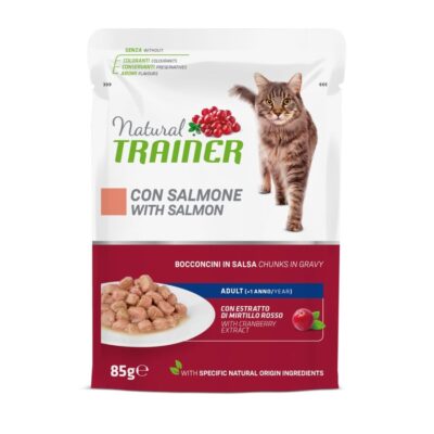 Natural Trainer Adult Salmone 85g - Cibo Umido per Gatti