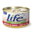 Life Cat Natural Adult Lattine 85g - Tonno con manzo