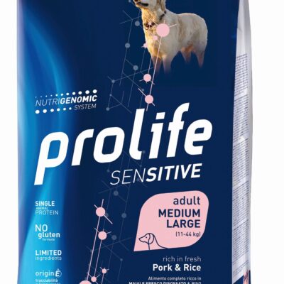 Prolife Sensitive Adult Medium e Large Maiale e Riso 10kg