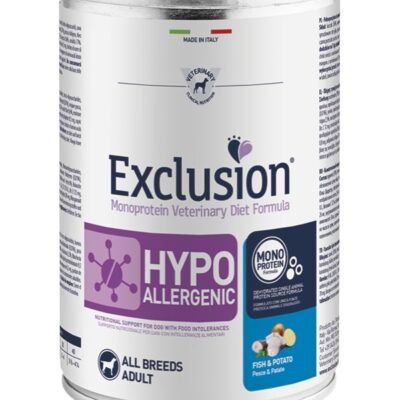 Exclusion Hypo Pesce e Patate 400g - Alimento Monoproteico per Cani