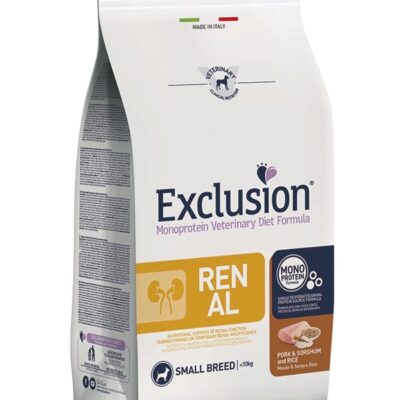 Exclusion Renal Small Maiale 2Kg - Alimento Dietetico per Cani con Insufficienza Renale