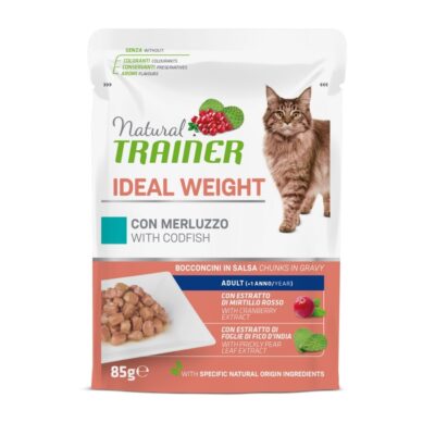 Natural Trainer Ideal Weight Merluzzo 85g - Cibo Umido per Gatti