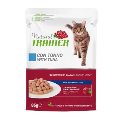 Natural Trainer Adult Tonno 85g - Alimento Umido per Gatti