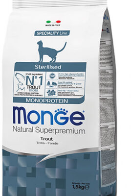 Monge Sterilised Trota 10kg - Cibo Secco per Gatti Sterilizzati
