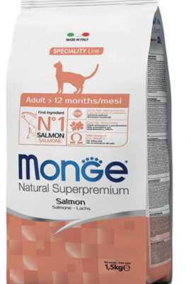 Monge Adult Salmone 10kg - Alimento Completo per Gatti