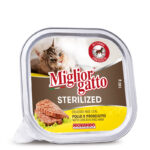 Miglior Gatto Sterilised Vaschetta 100g - Pollo e prosciutto