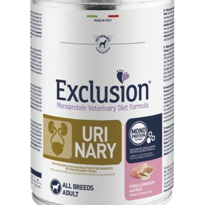 Exclusion Urinary Maiale e Riso 400g - Alimento dietetico per cani con problemi urinari