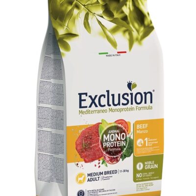 Exclusion Medium Adult Manzo 12Kg - Alimento Completo per Cani