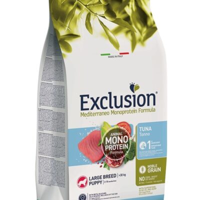 Exclusion Large Puppy Tonno 12Kg - Alimento Completo per Cuccioli di Taglia Grande