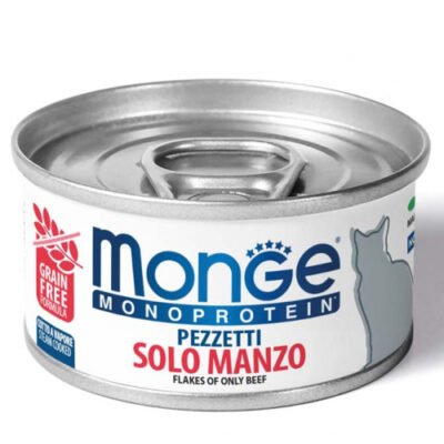 Monge Monoprotein Manzo 80g - Cibo Umido per Gatti